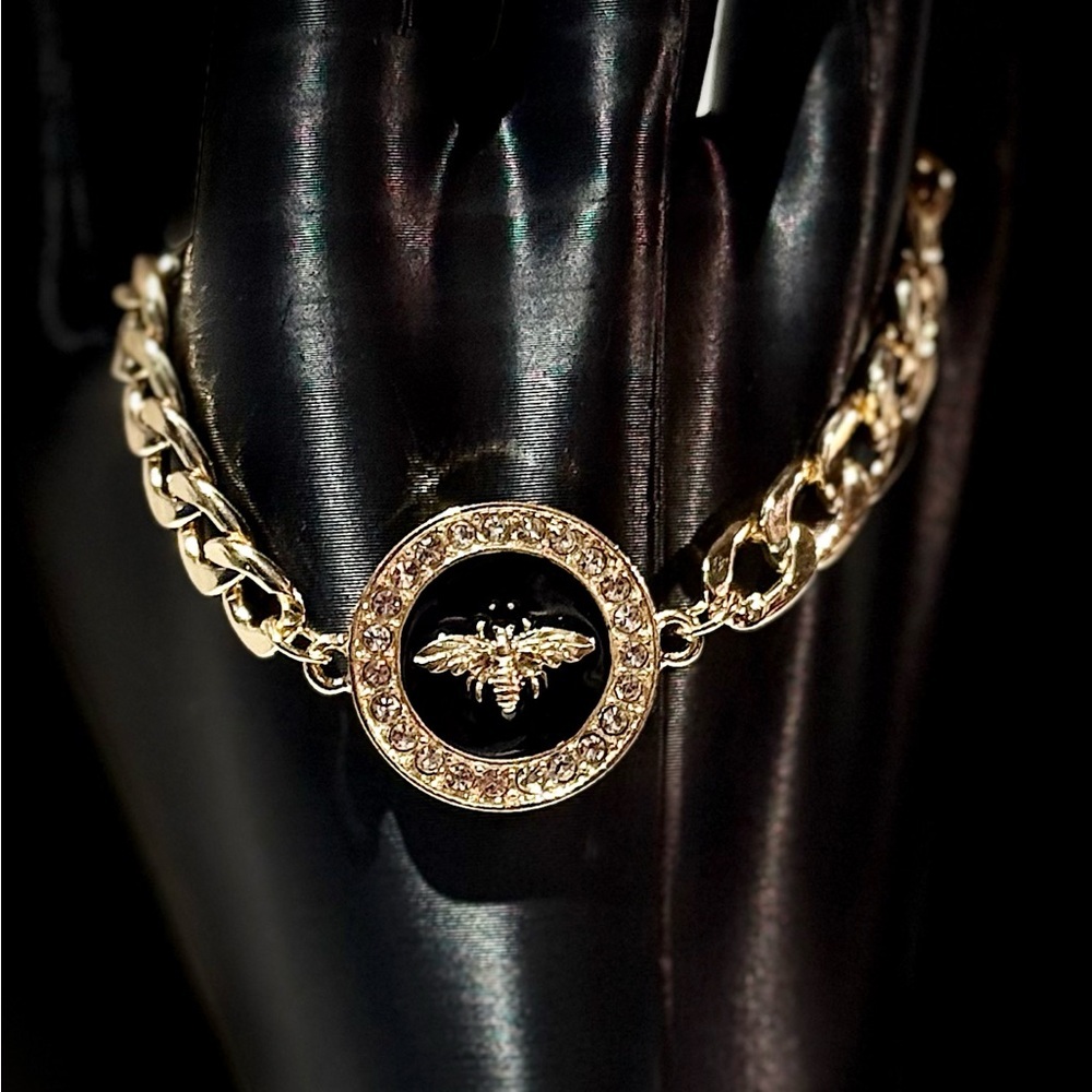 Gold Bee Charm Bracelet